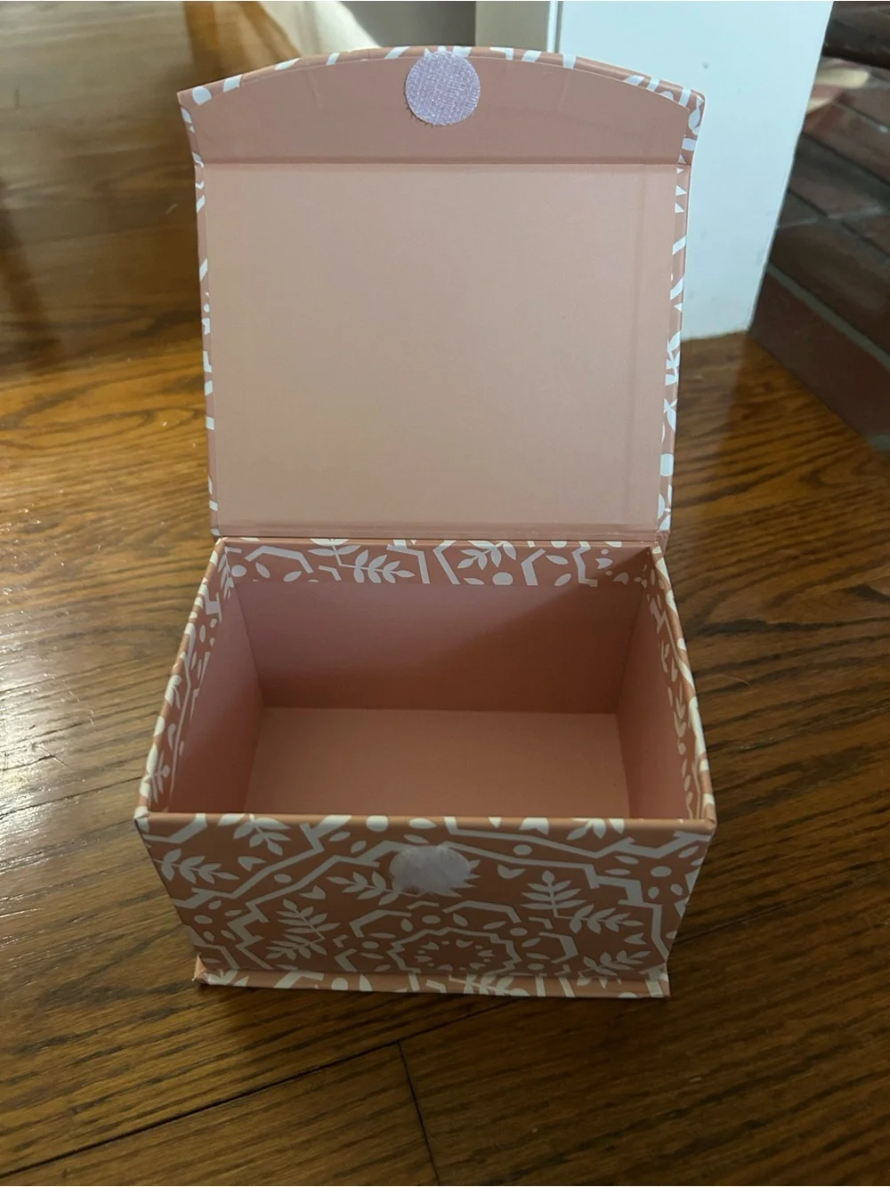 Pink Decorative Storage Box with Lid Floral Pattern